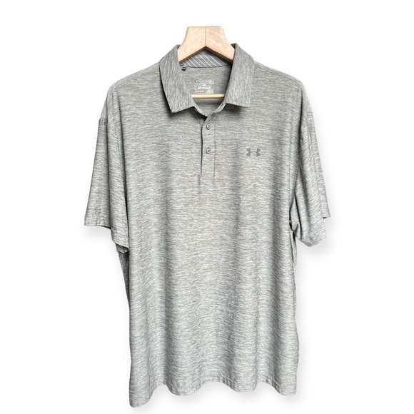 Under Armour Men’s Light Grey HeatGear Performance Quick Dry Polo, XXL - Picture 1 of 6
